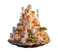 SECOGM Casse-tête en bois pour adultes - Château céleste pour adultes - Puzzle en bois unique en forme d'animal pour adultes - Cadeaux d'anniversaire pour les amateurs de puzzle, la famille (20,6 x