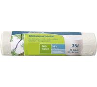 Secolan Sacs poubelle blanc naturel 35 litres 20 sacs par rouleau