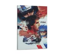SECOLI Alain Prost Racing Driver Peinture d'art vintage (1) Impression sur toile Décoration murale Convient pour chambre à coucher, salon, bureau 40 x 60 cm Style cadre