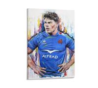 SECOLI Antoine Dupont - Impression sur toile - Motif joueur de rugby - Pour chambre à coucher, salon, bureau - 20 x 30 cm - Style cadre