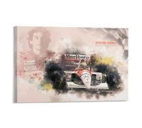 SECOLI Ayrton Senna Formula Racing Driver Impression sur toile haute définition pour la maison ou le bureau Style cadre 50 x 75 cm