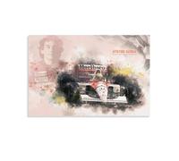 SECOLI Ayrton Senna Formula Racing Driver Impression sur toile haute définition pour la maison ou le bureau Décoration murale sans cadre 20 x 30 cm