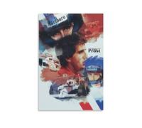 SECOLI Impression sur toile vintage Alain Prost Racing Driver - Décoration murale pour chambre à coucher, salon, bureau - 40 x 60 cm - Style sans cadre