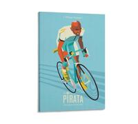 SECOLI Impression sur toile vintage Marco Pantani - Impression haute définition pour la maison ou le bureau - 20 x 30 cm - Style vintage - Cadre