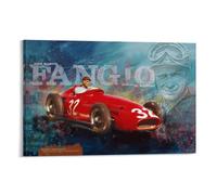 SECOLI Juan Manuel Fangio Formula Racing Driver Art Poster sur toile Décoration murale Impression moderne Cadre 20 x 30 cm
