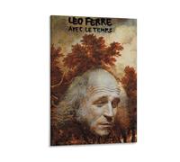 SECOLI Léo Ferré Avec Le Temps Les Chansons D'amour De Leo Ferre Impression sur Toile Haute Définition pour Maison Bureau Décoration Murale Style 20 x 30 cm