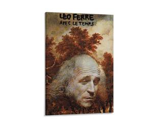 SECOLI Léo Ferré Avec Le Temps Les Chansons D'amour De Leo Ferre Impression sur Toile Haute Définition pour Maison Bureau Décoration Murale Style 20 x 30 cm