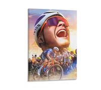 SECOLI Mathieu Van Der Poel Cycliste Impression sur toile Décoration murale moderne Cadre 60 x 90 cm