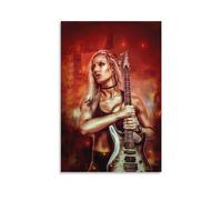 SECOLI Nita Strauss Rock Art Poster décoratif sur toile Décoration murale Décoration moderne 50 x 75 cm