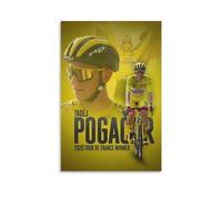 SECOLI Tadej Pogacar Cycliste Cycliste Impression sur toile haute définition pour la maison ou le bureau 20 x 30 cm