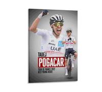 SECOLI Tadej Pogačar Poster sur toile décorative avec cadre Motif trois étapes 20 x 30 cm