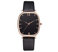 Secon Watches Montre de sport à quartz couleur unie pour femme Bracelet en cuir Montre de sport sans téléphone, Noir , taille unique