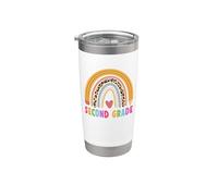 Second 2nd Grade Teacher Student Boho Rainbow Back To School Gobelet isotherme en acier inoxydable double paroi