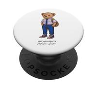 Second 2nd Officer Bear Aviator Wear Aviator Wear Airline Pilot Uniform PopSockets PopGrip Adhésif