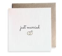 Second Ave Carte carrée « Just Married » avec inscription « Congratulations Mr & Mrs »