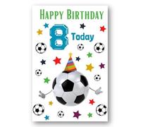 Second Ave Carte d'anniversaire 8 ans pour enfant Motif football