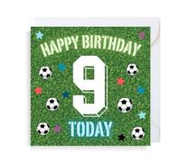 Second Ave Football Carte de vœux carrée pour enfant 9e anniversaire