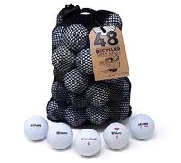 Second Chance Lakeballs Golf Lot de 48 balles de golf recyclées Grade A Blanc Pour balles de golf Wilson
