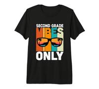 Second Grade Students Vintage Vibes Only Back to School T-Shirt Haut de Gamme