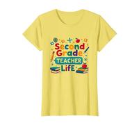 Second Grade Teacher Life - Cadeau pour éducateur élémentaire T-Shirt, Femme, Citron, XS