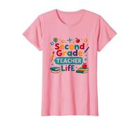 Second Grade Teacher Life - Cadeau pour éducateur élémentaire T-Shirt, Femme, Rose, XS