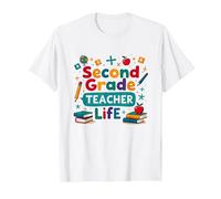 Second Grade Teacher Life - Cadeau pour éducateur élémentaire T-Shirt, Homme, Blanc, 3XL