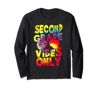 Second Grade Vibes Back to School Teacher Student Tie Dye Manche Longue
