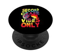 Second Grade Vibes Back to School Teacher Student Tie Dye PopSockets PopGrip Adhésif