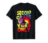 Second Grade Vibes Back to School Teacher Student Tie Dye T-Shirt Graphique avec Valeur