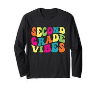 Second Grade Vibes Retro 2nd Grade Teacher 1st Day Of School Manche Longue