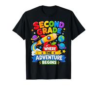 Second Grade Where The Adventure Begins Space Back to School T-Shirt