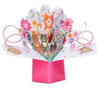Second Nature Carte d'anniversaire pop-up 3D Motif chats