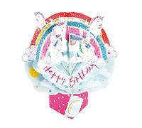 Second Nature Carte d'anniversaire pop-up 3D Motif licornes
