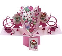 Second Nature Carte d'anniversaire Pop-Up Design Théière 4 tasses à thé et gâteaux
