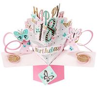 Second Nature Carte de vœux pop-up 3D pour 18e anniversaire femme