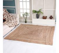 Second Nature - Dhaka - Tapis carré tressé à la main en jute indienne naturelle - 150 x 150 cm