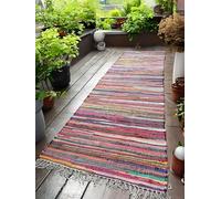 Second Nature Online Magnifique tapis chindi Style shabby chic Commerce équitable Multicolore, Coton, Multi Colours, 75cm x 240cm