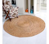 Second Nature Online - Tapis Dhaka en jute | 100 % fibre naturelle | Tissé à la main | Commerce éthique | Respectueux de l'environnement (rond - Diamètre 150 cm)