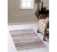 Second Nature Online - Tapis Pastel Multicolores Festif | Long | Fait À La Main et Réversible | Certifié par GoodWeave | 60 cm x 90 cm