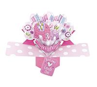Second Nature Pop Ups éléphants carte de naissance fille avec inscription Rose