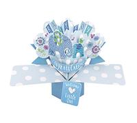 Second Nature Pop Ups "éléphants" carte de naissance garçon avec inscription bleue