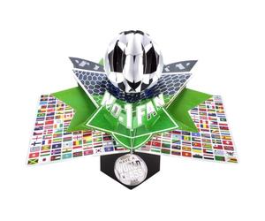 Second Nature Pop Ups POP231 Carte d'anniversaire Coupe du monde de football ouverte : 210 x 250 mm (environ) / fermée : 170 x 120 mm