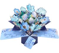 Second Nature POP208 Carte pop-up Motif floral bleu