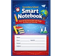 Secondary School Smart Notebook: Ruled A4 Size Exercise Book with Margin for School and Home Use