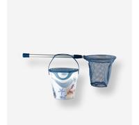Seconde vie - Kit découverte de la pêche seau et épuisette Bleu ocean