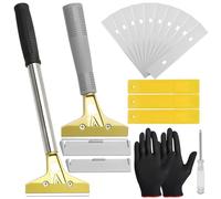 Seconero 2 Pièces Grattoir Vitre, 21cm 30 cm Grattoir Plancha avec 30 Lames en Acier Au Carbone 100mm, Grattoir Peinture pour Carrelage, Papier Peint, Colle, Miroir, La Table de Cuisson