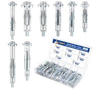 Seconero 52 Pièces Cheville Placo, 8 Tailles Cheville Placo Charge Lourde Métallique, M4 M5 M6 M8 Acier Galvanisé Vis Expansion, Kit d'Ancrage Mural Robuste en Métal pour Mur Creux Plaque de Plâtre