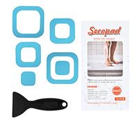 Secopad - 72 autocollants antidérapants avec sculptures pour baignoires et douches avec grattoir (bleu)