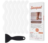 Secopad Autocollants Antidérapants Douche Baignoire 24 Pièces avec Raclette, Adhérence Maximale pour Receveur de Douche, Salle de Bain et Escaliers(Blanc)