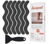 Secopad Autocollants Antidérapants Douche Baignoire 24 Pièces avec Raclette, Adhérence Maximale pour Receveur de Douche, Salle de Bain et Escaliers(Noir)